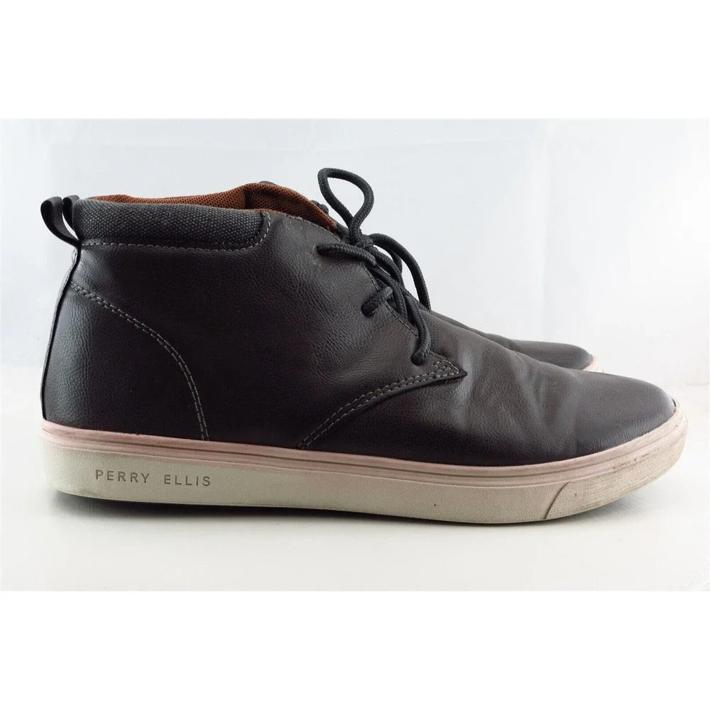 Perry Ellis Men Size‎ 8.5 Medium Brown Synthetic Chukka Boots